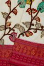 Fusion Silk Off White Saree With Kalamkari Patch Work Body