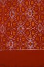 Fusion Ikat Silk Off White Saree With Floral And Leaf Patchwork Body