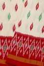 Pochampally Ikat Silk Off White Saree With Floral Buttis Body
