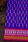 Pochampally Ikat Silk Royal Blue Saree With Diamond Border