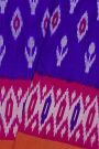 Pochampally Ikat Silk Royal Blue Saree With Diamond Border