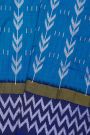 Pochampally Ikat Silk Sea Blue Saree With White Chevron Motifs And Zari Border