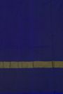 Pochampally Ikat Silk Sea Blue Saree With White Chevron Motifs And Zari Border