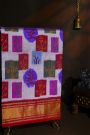 Pochampally Ikat Silk Multi Colour Saree With Geometric Floral Motifs And Zari Border