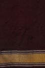 Ikat Silk Dark Maroon Saree With Floral And Leaves Body
