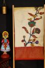 Fusion Ikat Silk Off White Saree With Patch Work Floral Body