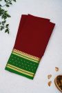 Mysore Crepe Maroon Saree With Florals And Buttis Border