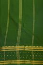 Mysore Crepe Rust Orange Saree With Bottle Green Gold Zari Border