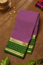 Mysore Crepe Purple Saree With Florals And Buttis Border