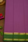 Mysore Crepe Purple Saree With Florals And Buttis Border