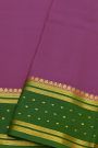 Mysore Crepe Purple Saree With Florals And Buttis Border