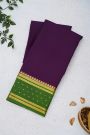 Mysore Crepe Purple Saree With Florals And Buttis Border