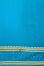 Mysore Crepe Sage Green Saree With Florals And Buttis Border