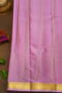 Mysore Crepe Brick Red Saree With Florals In Diamonds Zari Border