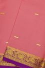 Mysore Crepe Baby Pink Saree With Florals And Buttis Body
