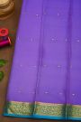 Mysore Crepe Lilac Saree With Floral Jaal Border