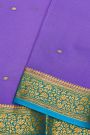 Mysore Crepe Lilac Saree With Floral Jaal Border