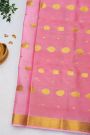 Mysore Crepe Orange Saree With Florals And Leaves Jaal Border