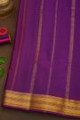 Mysore Crepe Sky Blue Saree With Florals In Zari Border