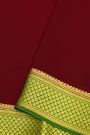 Mysore Crepe Maroon Saree With Floral Border