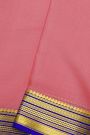 Mysore Crepe Baby Pink Saree With Zari Lines And Buttis Border