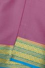 Mysore Crepe Baby Pink Saree With Floral And Buttis Border