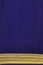 Mysore Crepe Sea Blue Saree With Zig-Zig Lines In Buttis Border