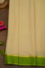 Mysore Crepe Cream Saree With Plain Border
