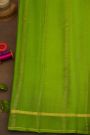 Mysore Crepe Cream Saree With Plain Border