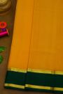 Mysore Crepe Mustard Yellow Saree With Gap Border