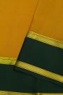 Mysore Crepe Mustard Yellow Saree With Gap Border