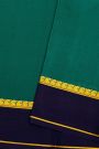 Mysore Crepe Teal Green Saree With Paisley Buttis Border
