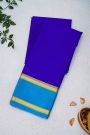 Mysore Crepe Royal Blue Saree With Gap Border