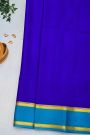 Mysore Crepe Royal Blue Saree With Gap Border