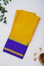 Mysore Crepe Yellow Saree With Gap Border