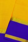 Mysore Crepe Yellow Saree With Gap Border