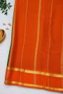 Mysore Crepe Bottle Green Saree With Gap Border