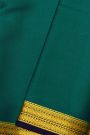 Mysore Crepe Teal Green Saree With Floral And Butti Border