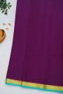 Mysore Crepe Purple Saree With Floral And Butti Border