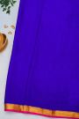 Mysore Crepe Royal Blue Saree With Floral And Butti Border