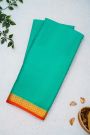 Mysore Crepe Sea Green Saree With Floral And Butti Border