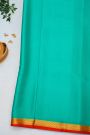 Mysore Crepe Sea Green Saree With Floral And Butti Border
