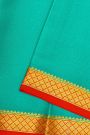 Mysore Crepe Sea Green Saree With Floral And Butti Border