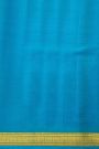 Mysore Crepe Royal Blue Saree With Floral And Leaf Border