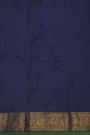 Fusion Silk Navy Blue Saree With Florals And Leaves In Thread Work Body