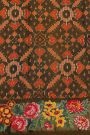 Fusion Ikat Silk Black Saree With Florals And Leaves Jaal With Thread Work Border