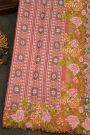 Fusion Ikat Silk Peach Saree With Pochampally Weave Body