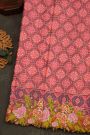 Fusion Ikat Silk Baby Pink Saree With Pochampally Weave Body