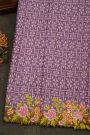 Fusion Ikat Silk Lavender Saree With Pochampally Weave Body