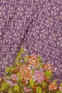 Fusion Ikat Silk Lavender Saree With Pochampally Weave Body